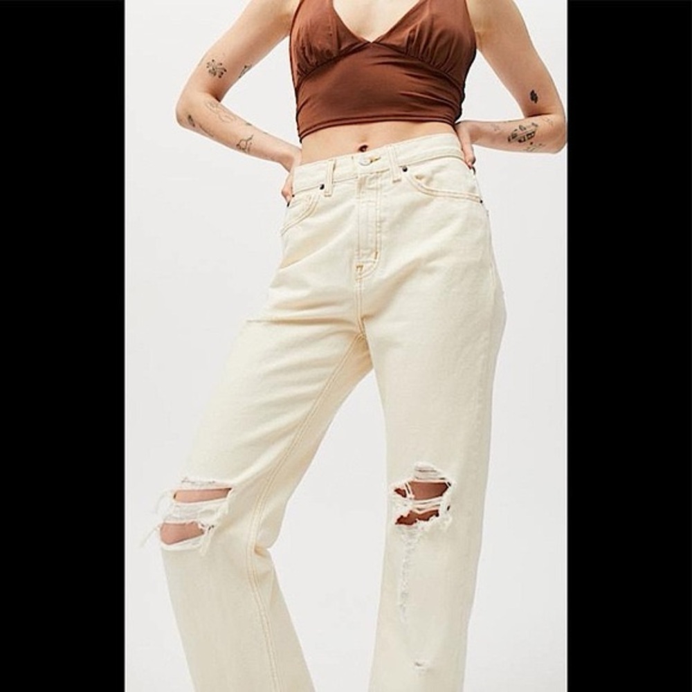 BDG white Distressed cowboy Jeans